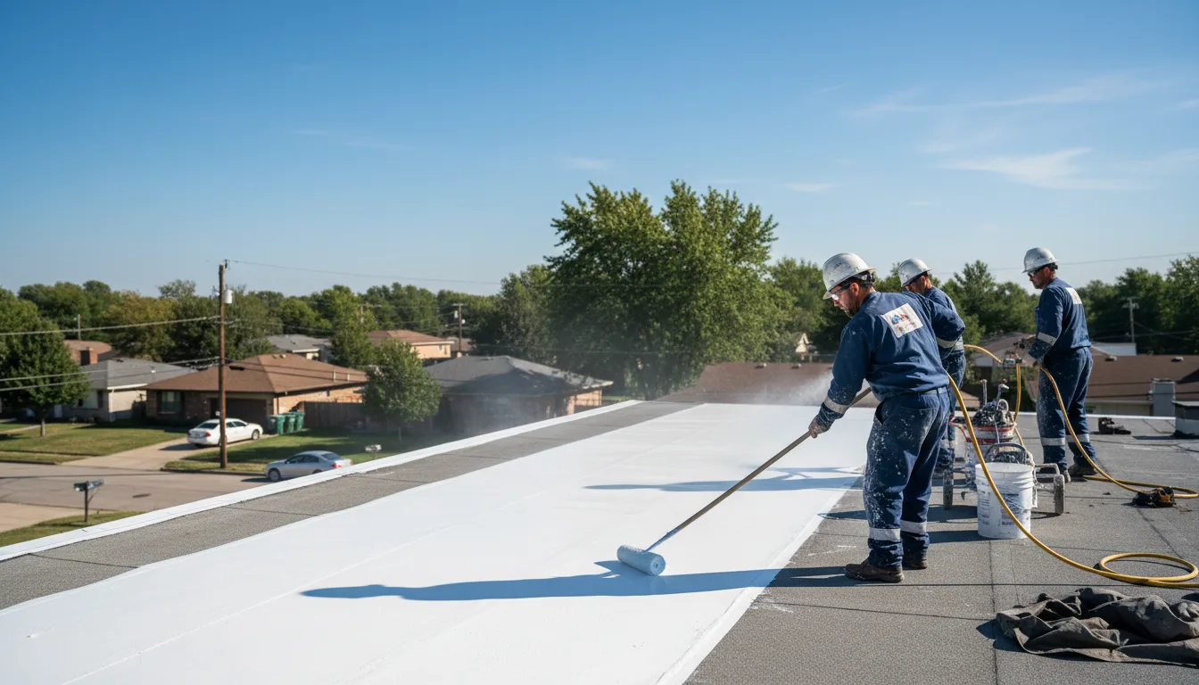 Commercial roof coating in Powell, TX near me